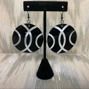 Black and white earrings